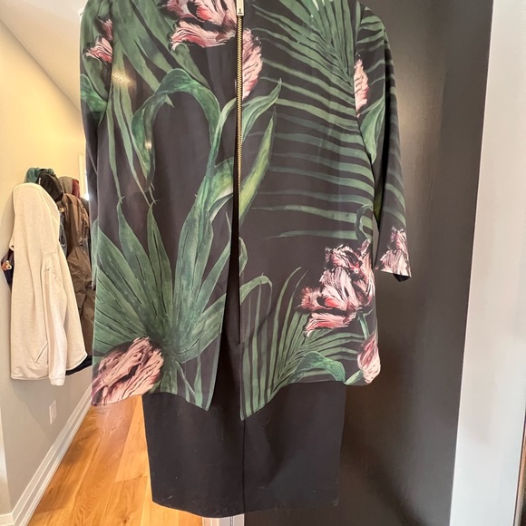 Ted Baker Dress - Danetta Palm Floral Layered Tunic size 1 - Picture 3 of 4